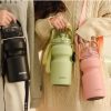 Stainless Steel Insulated1200ml,with 2 Straw,reusable Double-walled vacuum Car Cup, Cold Beverage Travel and sports cup, Recyclable, Handwash- Multipurpose