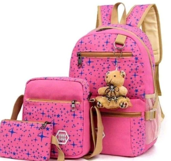 Korean fashion Canvas 3in1 Backpack for Women - Image 3