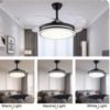 WUZSTAR 42 inch Modern Ceiling Fan Light with Remote Control 4 Retractable Blade Fan Chandelier - Image 2