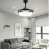 WUZSTAR 42 inch Modern Ceiling Fan Light with Remote Control 4 Retractable Blade Fan Chandelier
