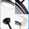 WUZSTAR 42 inch Modern Ceiling Fan Light with Remote Control 4 Retractable Blade Fan Chandelier - Image 3